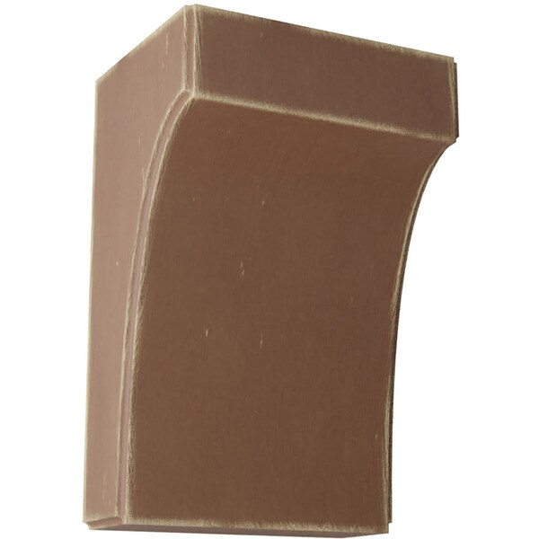 Ekena Millwork 5 1/4"W x 4"D x 8"H Clarksville Wood Vintage Decor Bracket, Weathered Brown BKTWD05X04X08CVBR - main